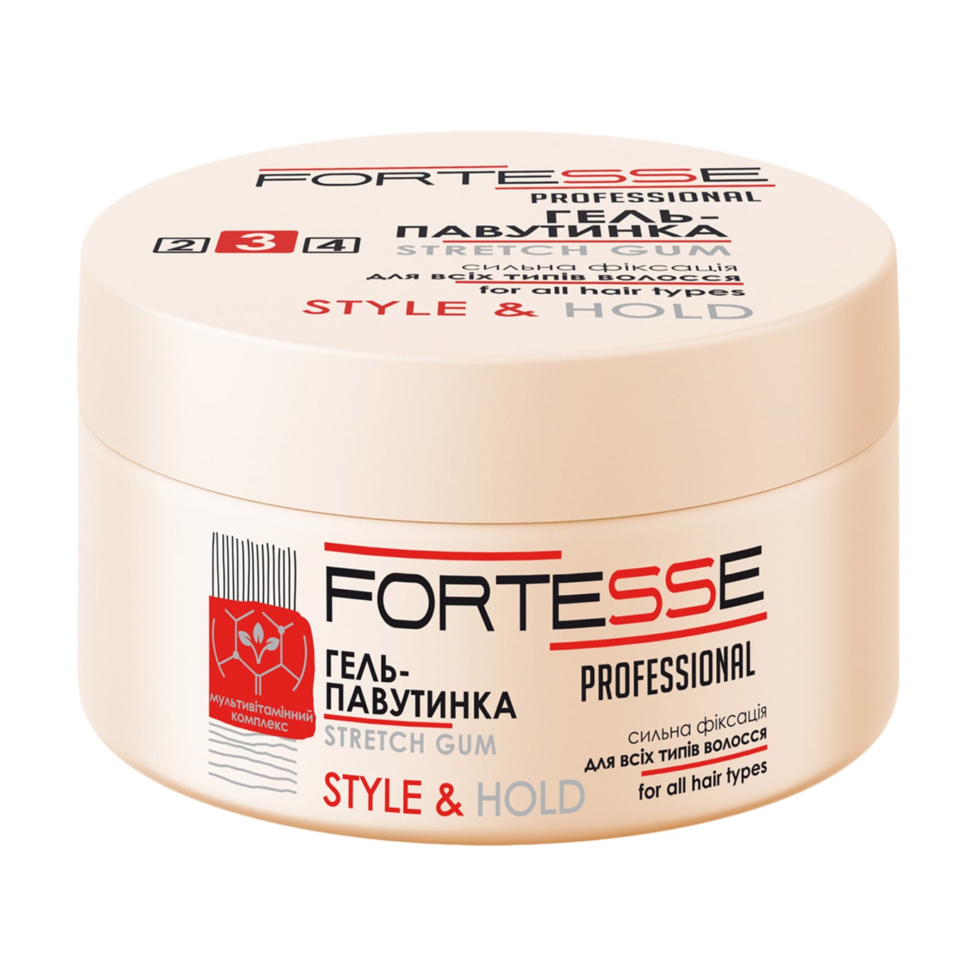 Гель-павутинка для волосся Fortesse Professional Style &amp; Hold сильної фіксації, 75 мл